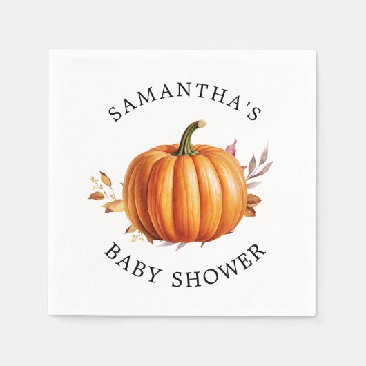 Modern Floral Herfst Baby shower Servet (Voorkant)