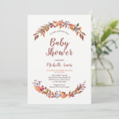 Modern Floral Herfst Boy Baby shower Kaart (Staand voorkant)