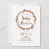 Modern Floral Herfst Boy Baby shower Kaart (Voorkant)