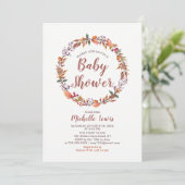 Modern Floral Herfst Boy Baby shower Kaart (Staand voorkant)