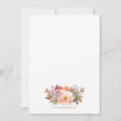 Modern Floral Herfst Girl Baby shower Kaart (Achterkant)