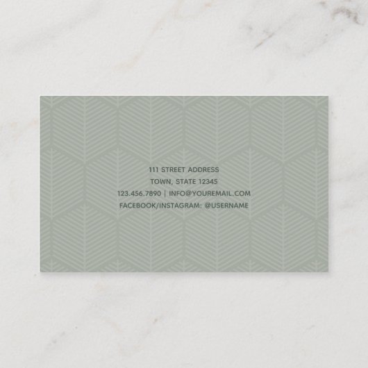 Modern Floral Hexagon Visitekaartje (Achterkant)