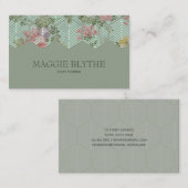 Modern Floral Hexagon Visitekaartje (Voorkant / Achterkant)