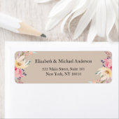 Modern Floral Hochzeit Etiket (Insitu)