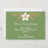 Modern Floral Holiday Feestdagenkaart (Voorkant)