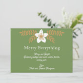 Modern Floral Holiday Feestdagenkaart (Staand voorkant)