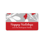  Modern Floral Holiday Label (Voorkant)