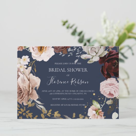 Modern Floral | Horizontale Vrijgezellenfeest zeem Kaart (Staand voorkant)