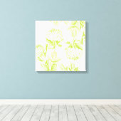 Modern Floral hortensia stretched canvas Afdruk (Insitu (Houten vloer))