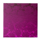 Modern Floral Hot Pink Fuchsia Girly Pattern Tegeltje (Voorkant)