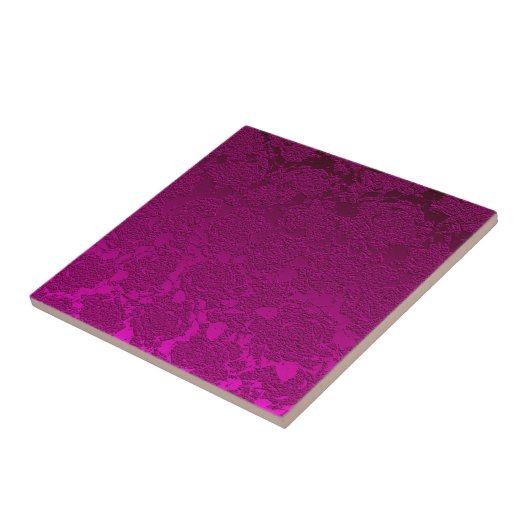 Modern Floral Hot Pink Fuchsia Girly Pattern Tegeltje (Zijkant)