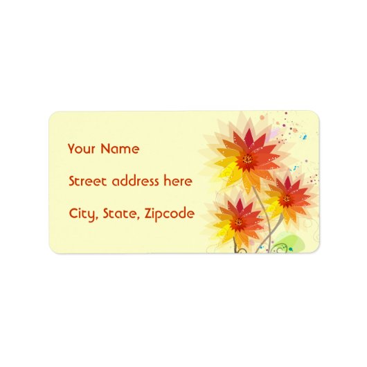 Modern Floral Illustration Etiket (Voorkant)