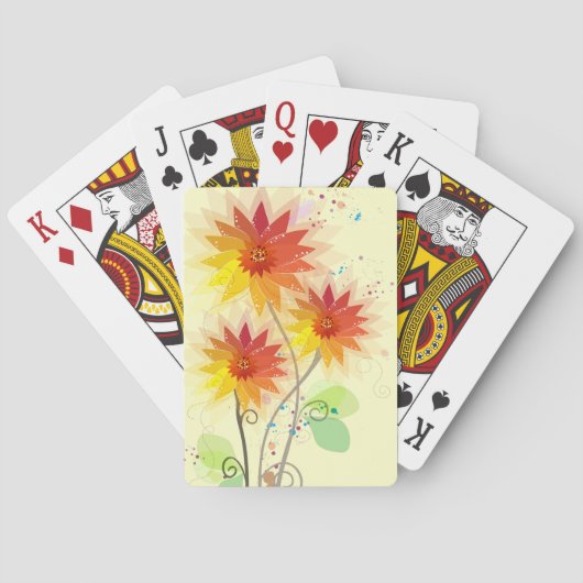 Modern Floral Illustration Pokerkaarten (Achterkant)