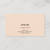 Modern Floral Illustration Shapes Pink Coral Girly Visitekaartje (Achterkant)