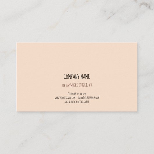 Modern Floral Illustration Shapes Pink Coral Girly Visitekaartje (Achterkant)