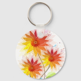 Modern Floral Illustration Sleutelhanger