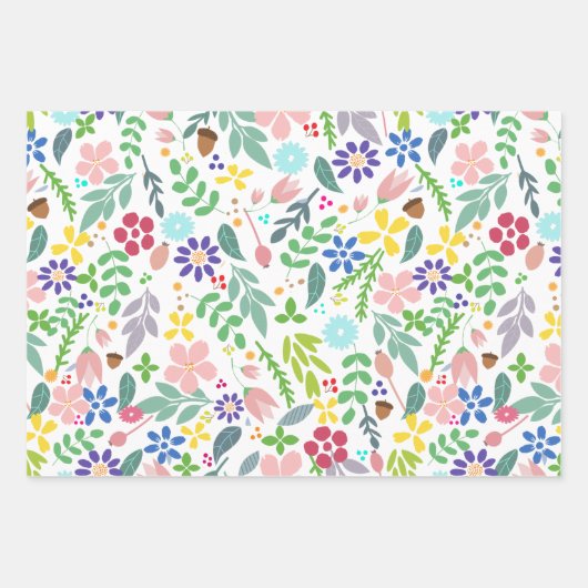 Modern Floral Inpakpapier Vel (Voorkant)