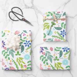 Modern Floral Inpakpapier Vel