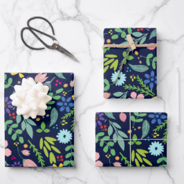 Modern Floral Inpakpapier Vel
