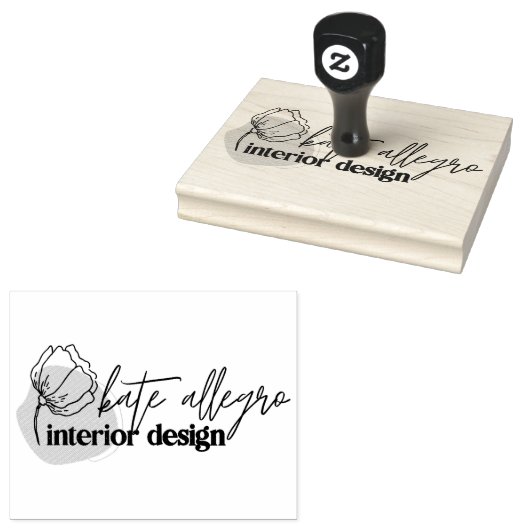 Modern Floral Interior Design Company Custom Logo Rubberstempel (Gestempeld)