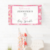 Modern Floral is een meisje. Baby Sprinkle Welkom Spandoek (Insitu)