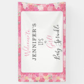 Modern Floral is een meisje. Baby Sprinkle Welkom Spandoek (Verticaal)