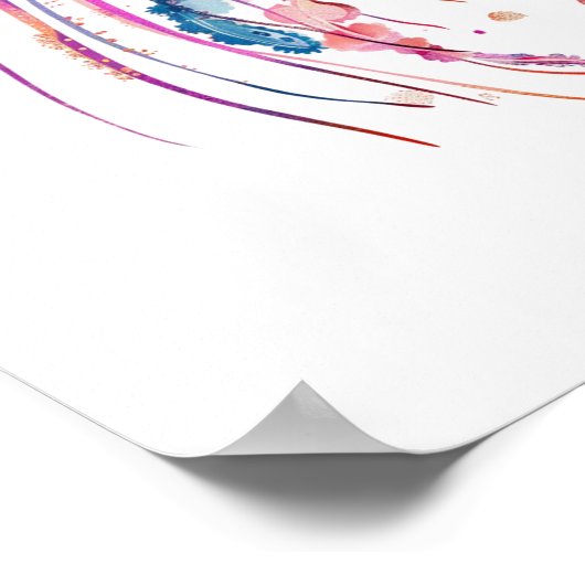 Modern Floral Jellyfish Wall Art Poster (Hoek)