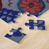 Modern Floral Jigzaag Puzzle Legpuzzel (Zijkant)