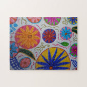 Modern Floral Jigzaag Puzzle Legpuzzel (Horizontaal)