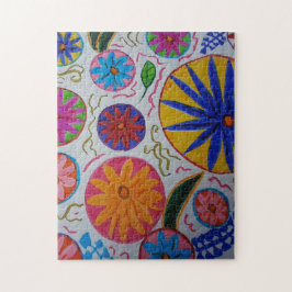 Modern Floral Jigzaag Puzzle Legpuzzel