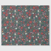 Modern Floral Joy and Merry Wrapping Paper Cadeaupapier (Vlak)
