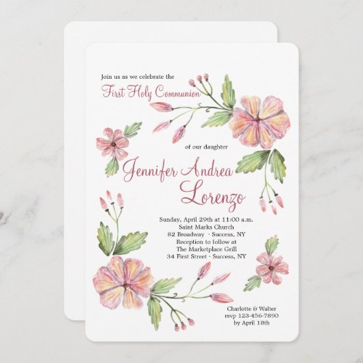 Modern Floral Kaart (Voorkant / Achterkant)