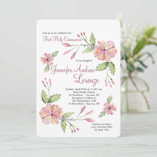 Modern Floral Kaart (Staand voorkant)