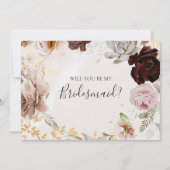 Modern Floral | Kaart met marmer Bridesmaid-voorst (Voorkant)