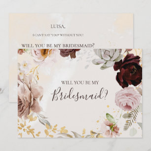 Modern Floral Kaart met marmer Bridesmaid-voorst