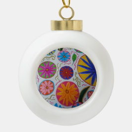 Modern Floral Keramische Bal Ornament