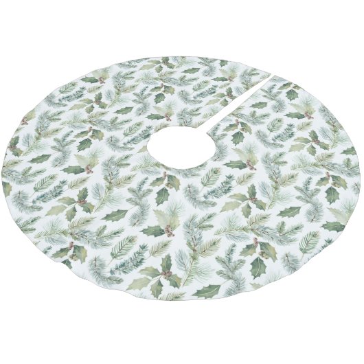 Modern Floral Kerstmis Kerstboom Rok (Gekanteld)