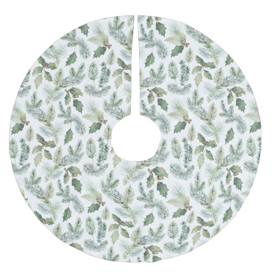 Modern Floral Kerstmis Kerstboom Rok (Voorkant)