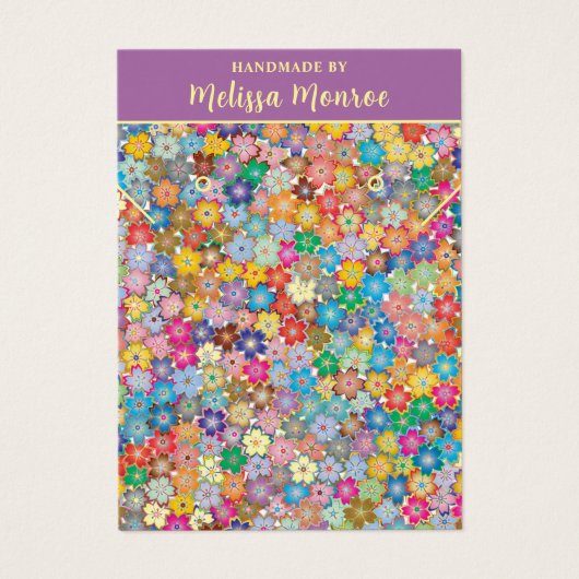 Modern Floral Ketting Sieraden Display Kaart (Voorkant)