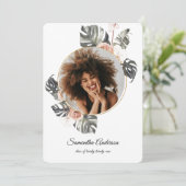 Modern Floral Khaki Tropische bladeren & orchidee Kaart (Staand voorkant)