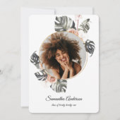 Modern Floral Khaki Tropische bladeren & orchidee Kaart (Voorkant)