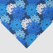 Modern Floral Kimono Print, Blue, Aqua & Navy Tissuepapier (Detail)