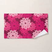 Modern Floral Kimono Print, Coral Pink & Burgundy Bad Handdoek (Handdoek)