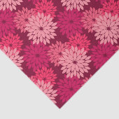 Modern Floral Kimono Print, Coral Pink & Burgundy Tissuepapier (Detail)
