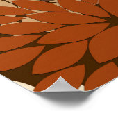 Modern Floral Kimono Print, Donkere Brown en Tan Poster (Hoek)