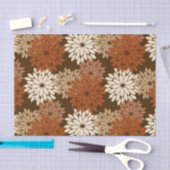 Modern Floral Kimono Print, Donkere Brown en Tan Tissuepapier (Craft)