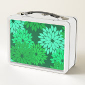 Modern Floral Kimono Print, Emerald and Jade Green (Achterkant)