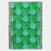 Modern Floral Kimono Print, Emerald and Jade Green Deken (Voorkant Verticaal)