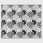 Modern Floral Kimono Print, grijs, zwart en wit Cadeaupapier (Vlak)