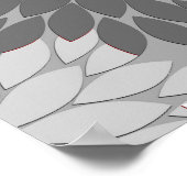 Modern Floral Kimono Print, grijs, zwart en wit Poster (Hoek)